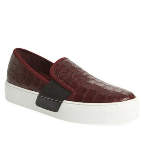 NEW Wine Crocodile print slips ons NEW - Picture 2 of 4